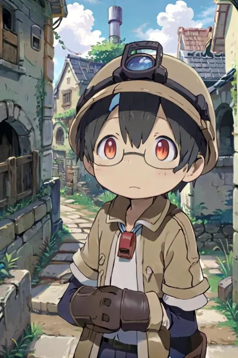 <lora:shiggysdxl-000030:0.6>
10 year boy named mia_shiggy standing in a beautiful village,
he is wearing a red whistle around his neck,
adorabel boy, cute face, details sky, handsome, young, juvenile,
he has black hair, and he has red gradient eyes, brown helmet, gloves, hat, closed mouth, glasses, black gloves, helmet, glasses, brown jacket,
multiple details, eyeshadow, sfw, faint smile
hyper-detailed, hyper-detailed face, draw it in the style of Made in Abyss
The soft lighting and detailed surroundings create an immersive environment where imagination runs wild
high quality visuals, dim Lighting, sharply focused, octane render, 8k UHD