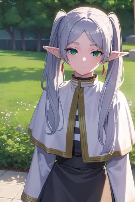 frieren, <lyco:frierenv2-lyco-nochekaiser:1>,
frieren, long hair, twintails, (green eyes:1.5), grey hair, pointy ears, elf,
brea...