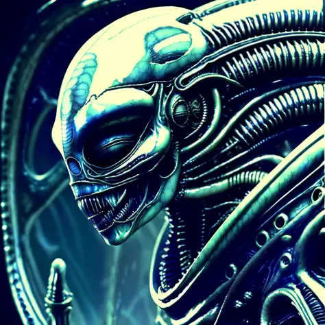 <lora:alien3:1>  concept art of BIGBADEJO ALIEN_MONSTER, xenomorph by giger