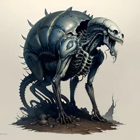 Giger-ish alien-like creatures (5MB LoRA)