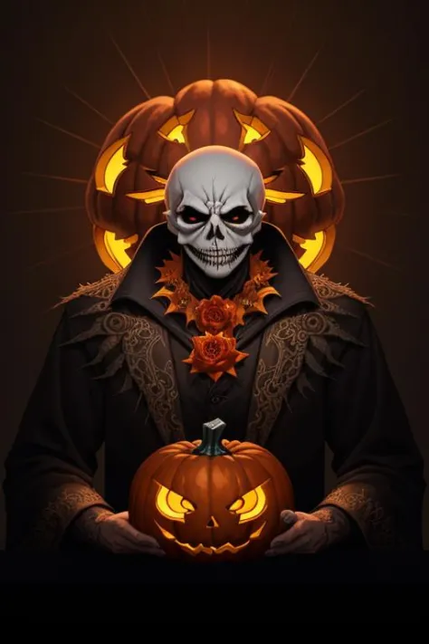 ornate pumpkin king, cinematic lighting