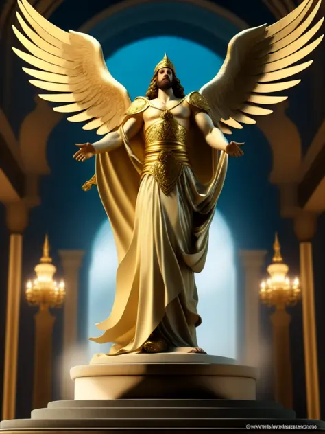 AngelStatues style, a statue of an angel standing on top of a pedestal