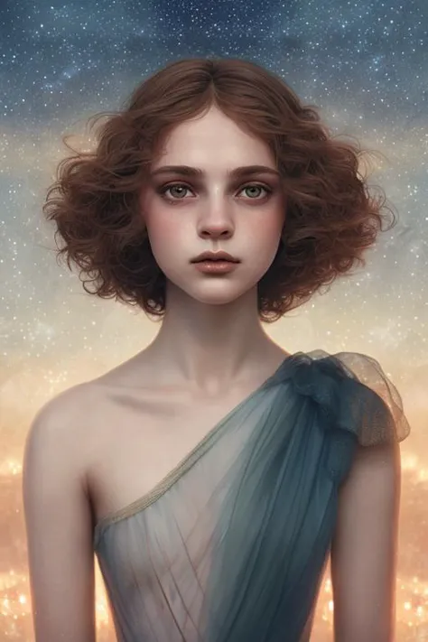 a resemble cut by Monia Merlo; showing an episode; with an interplay of an individual character, amidst a dazzling backdrop.