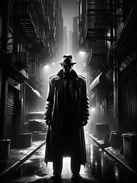 A vigilante lurking in the shadows, ready to confront the city's corruption, dark and brooding hero, graphic novel noir <lora:Si...