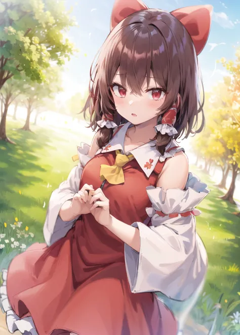 anime girl in a red dress with a cat ears and a red dress