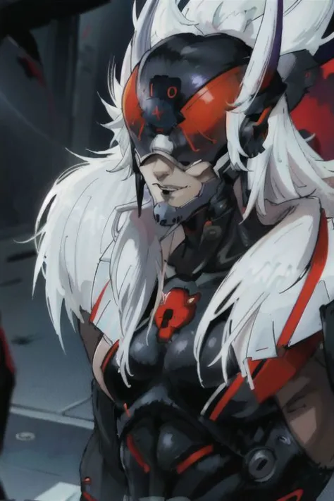 Person/Subject: msoonmgr2024, evil smile, 1male, white hair, cyber ninja, helmet, black and red suit, sai sword, tactical suit.
Color: red blue black white. 
Action: standing, looking at viewer. 
Background: blood, moon, lake, bats,
(complex detailed background)
Quality: ((Highly detailed skin, highly detailed face, highly detailed pupils, highly detailed iris: 1.3)). Dynamic light, ultra-detailed, extremely detailed CG, micro-intricate (best quality: 1.2), ((high resolution:1.2)), (masterpiece: 1.1), intricate detail, hyper-detailed, Highlight and shadow, volumetric lighting, highly detailed background,