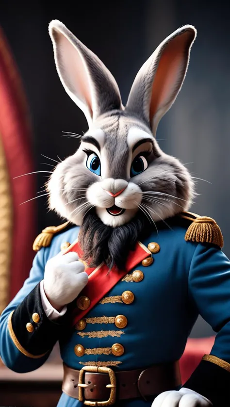 a close up of a rabbit dressed in a military uniform