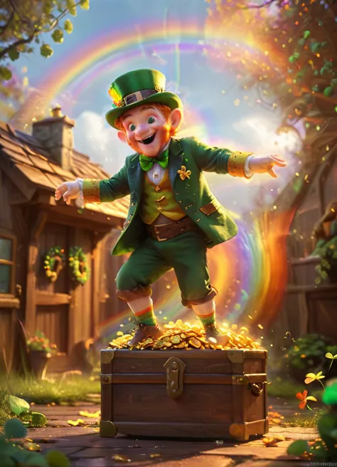 cute leprechaun dancing around a chest full of gold, St.Patrick's Day theme, rainbow in the sky, outside, 
<lora:Cute_3D_Cartoon:0.8> <lora:Dont_Stop_Me_Now:0.8>