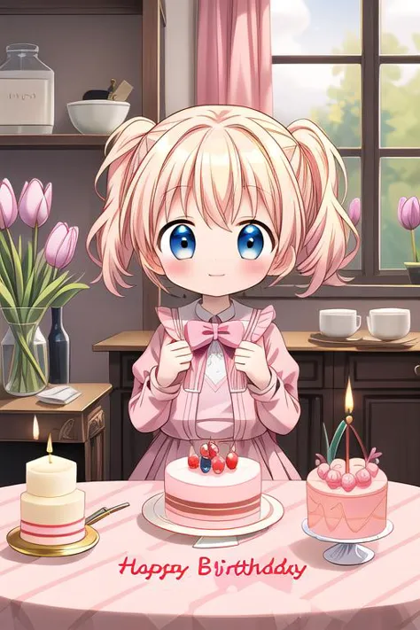 a close up of a person sitting at a table with a cake