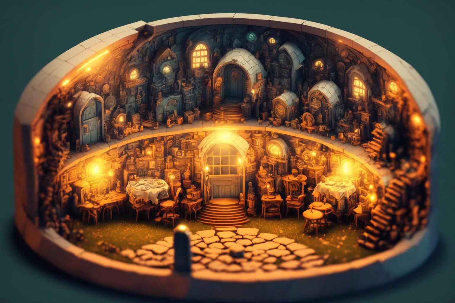 duskametrik hobbit maison seigneur des anneaux fond incroyablement détaillé bokeh éclairage de jante duskametrik
