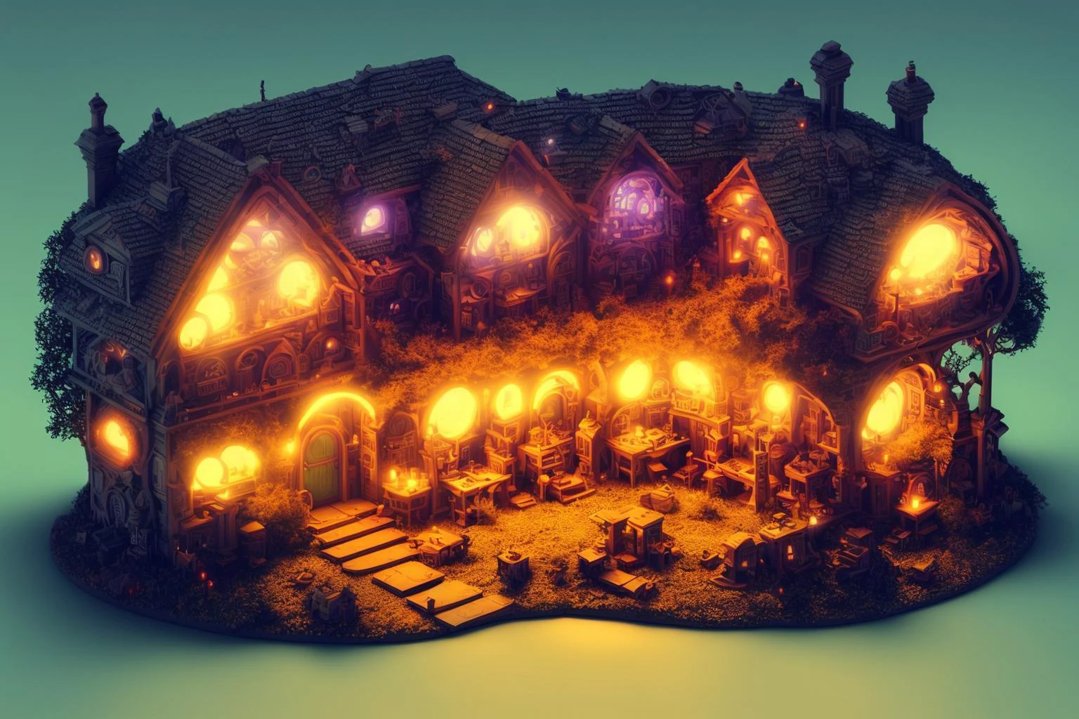 duskametrik hobbit maison seigneur des anneaux fond incroyablement détaillé bokeh éclairage de jante duskametrik