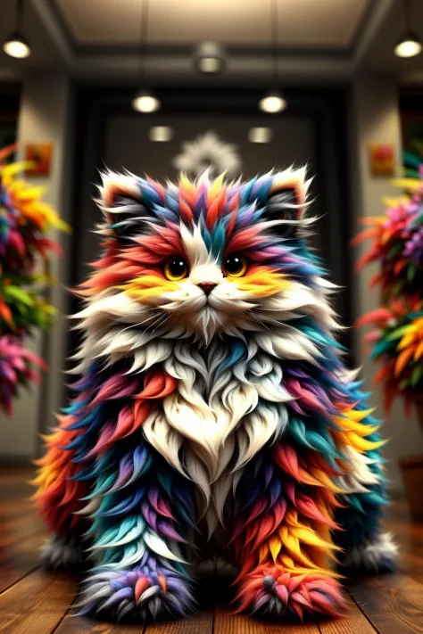 martius_fuzz cat, colorful, indoors 
