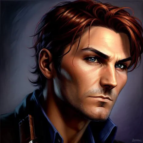 ( booker dewitt:1.2)    , video game character, perfect face, sharp focus, intricate, high res, dorina costras , <lora:theoverco...