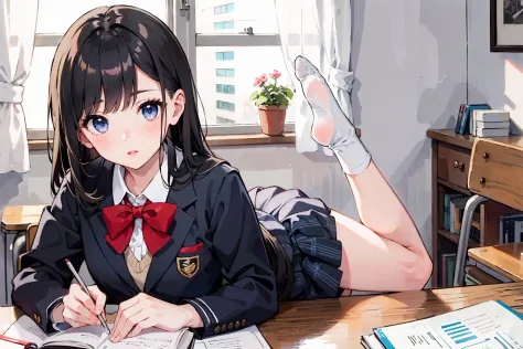 masterpiece, best quality,
1girl, full body,detailed eyes, solo,school uniform,