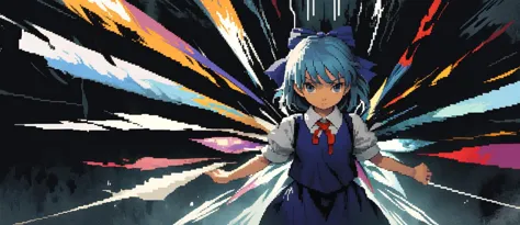 pixel-art 1girl cirno solo