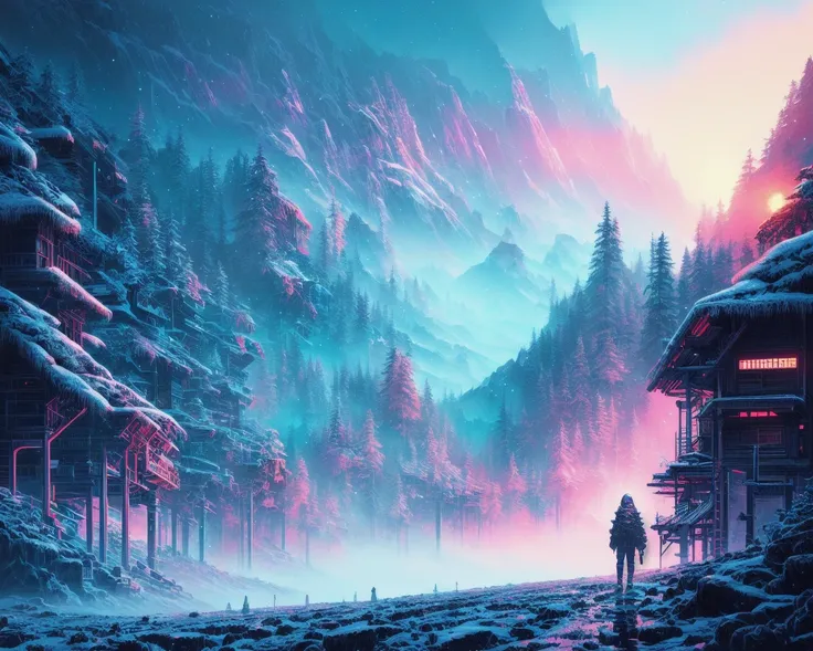 The sound of silence, detailed illustration, digital art, overdetailed art, concept art, highly saturated colors, detailed illustration, hd, 4k, digital art, overdetailed art, concept art, Dan Mumford, Krzysztof Maziarz, trending on artstation