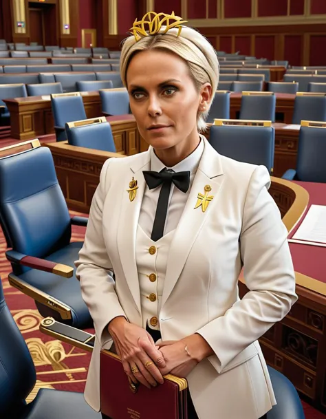 Sweden in the year 2020  <lora:HHgirl:1.0> photo of hhgirl at in the senate