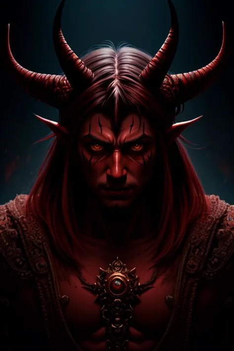 a man with horns and a sword in his hand