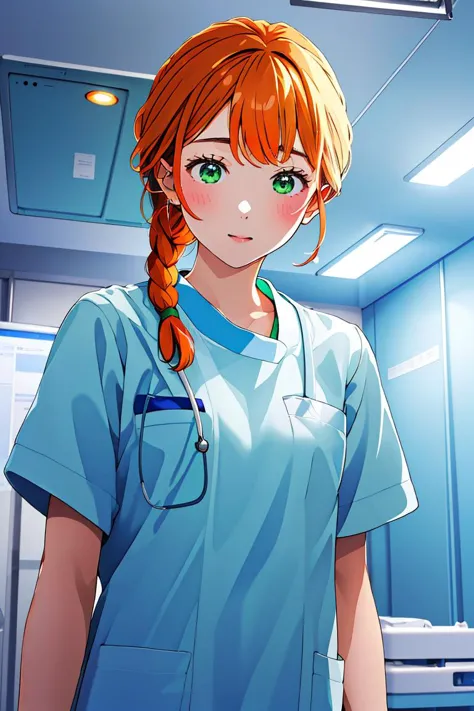 (RAW photo, best quality), (1girl), operating room, overhead surgical light,blurred background, focused,
 <lora:Fumiko_Miyashita...