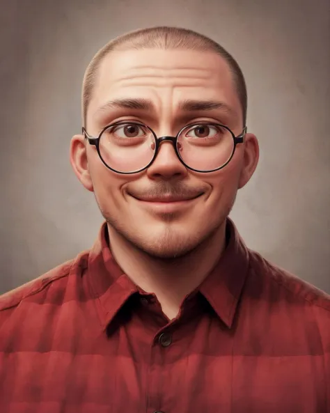 anthony fantano, handsome man, (closeup:0.6) portrait, upper body, pixar style, smirk, sharp focus, absurdres, masterpiece, clea...