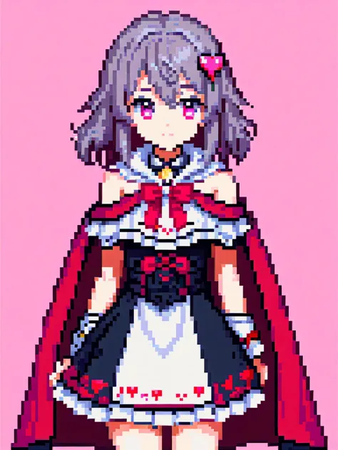 pixel art, masterpiece, best quality, rating: general, newest, Fallen shadow, yandere, chocolate, heart-shaped pupils, single wr...