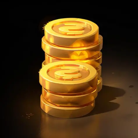 stacks of gold coins, (masterpiece, top quality, official art, beautiful and aesthetic:1.2), Game ICON, masterpieces, HD Transparent background, Blender cycle, Volume light, No human, objectification, fantasy, Negative prompt, best quality, <lora:jinbi_ico...