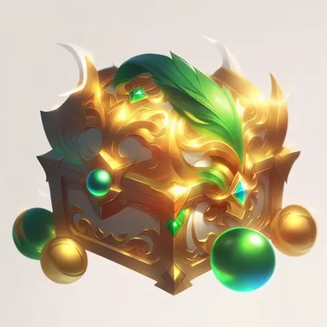 (Masterpiece, Top Quality, Best Quality, Official Art, Beauty of Beauty :1.2), (8k, Best Quality, Masterpiece :1.2), (((white background,)))
(item/baoxiang), Fantasy, there is a treasure chest in the shape of a green ball, (tail), <lora:baoxiang:0.5>