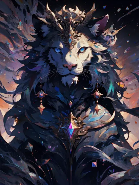 chimera with fearsome roar made of ral-dreamguardian, symbols, intricate details, colorful, abstract, realism   <lora:ral-dreamg...