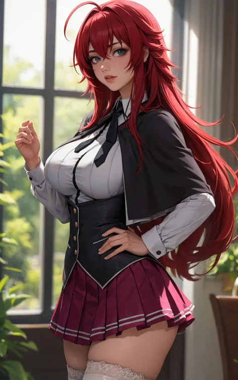 ((masterpiece, best quality)), insaneres, absurdres, solo, looking at viewer, 
ANIME_DxD_Rias_Gremory_ownwaifu, 
1girl, bangs, l...
