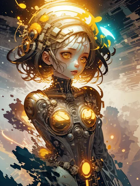 (Hated Vector image:1.3) of (Illustration:1.3) <lora:GoldenTech:0.7> goldentech, golden, reflective, scifi <lora:GelatinTech:0.6> gelatintech, see-through, transparent, scifi <lora:M4rbleSCNEWCIVIT(1):0.6>,(Flat style:1.3),Illustration,Behance,(Yellow hue:1.3), <lora:LCM_LoRA_Weights_SD15:1>