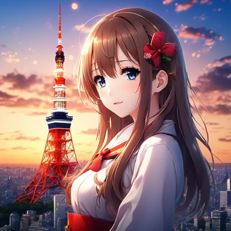 1girl, Tokyo_Tower,