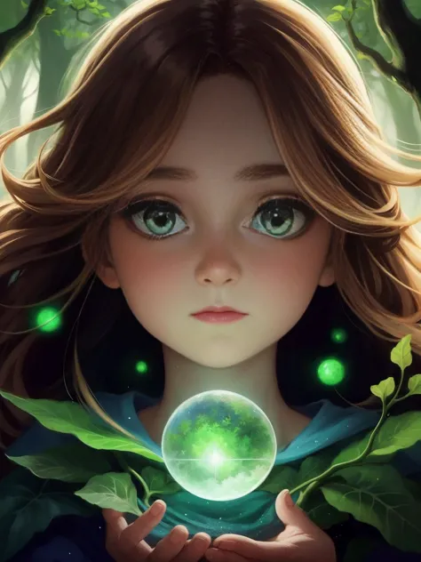 An alluring Fae Woman enchantress, (up close,:1.1) glowing markings, emerald green eyes, golden curly hair, solo, (upper body:0....