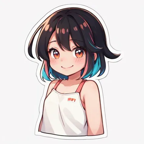 yumichanartstyle, 1girl , simple background, upper body, looking at viewer, chibi, smile, blush, outline, white outline, cropped torso, white background, simple, outline <lora:yumichanartstyle:0.6>,   colorful, vibrant colors<lora:lcm-sdxl:1.0>