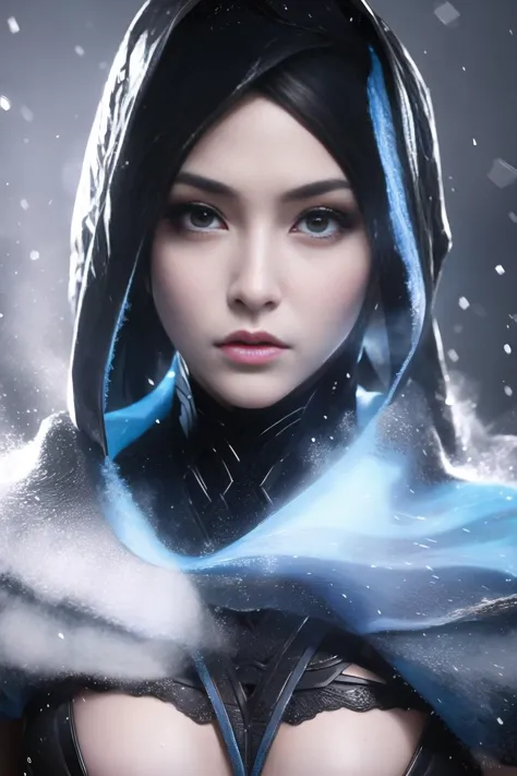 portrait, Volumetric Lighting,  Depth of Field, Portrait , Petite, frost hair,  upper Body ,  Brilliant Colorful Paintings,  <lora:ARWmksubzero:1.2>, subzero, mortal kombat, frost, broken cap,   <lora:angry:0.5>, angry, looking at viewer, (mask:0.6), cold backlighting, heavy snowing, jg_n4t4lee, best quality, masterpiece,, Volumetric Lighting,  Depth of Field, Portrait , Petite, Lovely Small Breasts,  upper Body ,  Looking At Other,   Brilliant Colorful Paintings