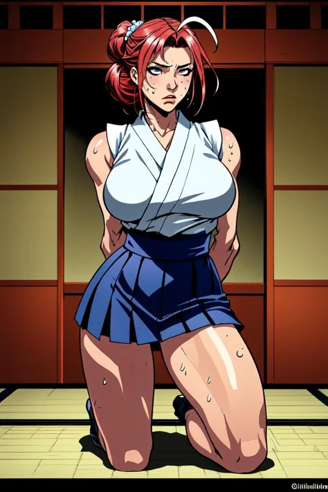 a cartoon image of a woman in a skirt and a white shirt