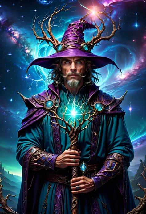 sparkling magical fantasy handsome wizard, very detailed, amazing quality, intricate, cinematic light, highly detail, beautiful,...