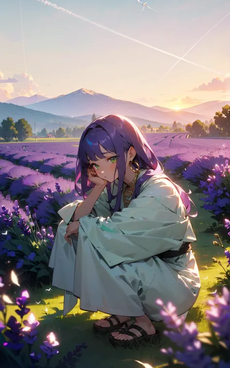 anime girl in a field of flowers