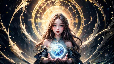 1girl, magician, spell magic, magic circle, ((magic in hand)),(masterpiece, best quality:1.4),(absurdres, highres, ultra detaile...