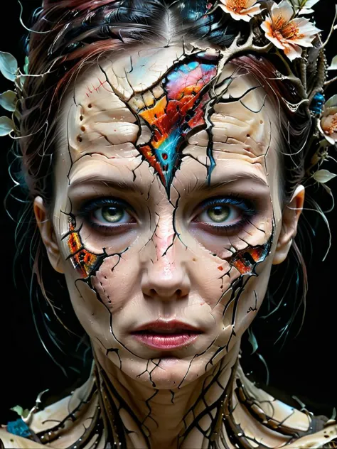 krawck_skn,dama de la oscuridad, pintura al óleo de Carne Griffiths y WLOP, Imágenes antiguas, Intrincado, iluminación cinematográfica, muy detallado, Liso, enfoque nítido, ojos inquietantes, el sentimiento de misterio, Estilo Anna Dittmann, obra maestra sombría del jefe de ingeniería de prompts 