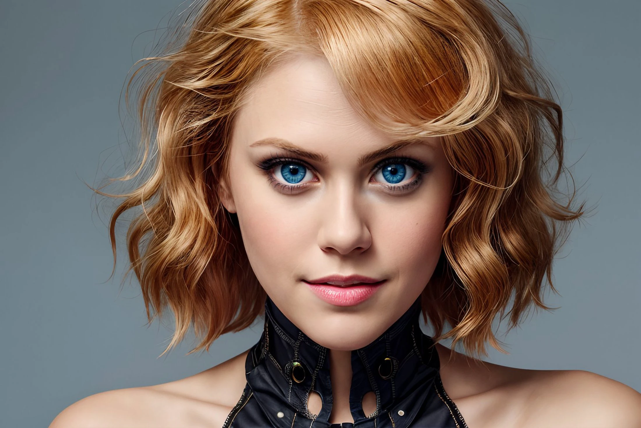 Hochwertiges Bild von Janetvarney, blonden Haaren, blauen Augen, Edgcorset  