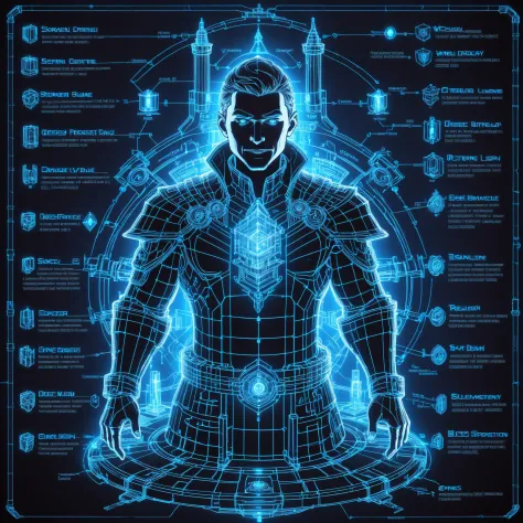 a blue - rayd image of a man in a lotus pose