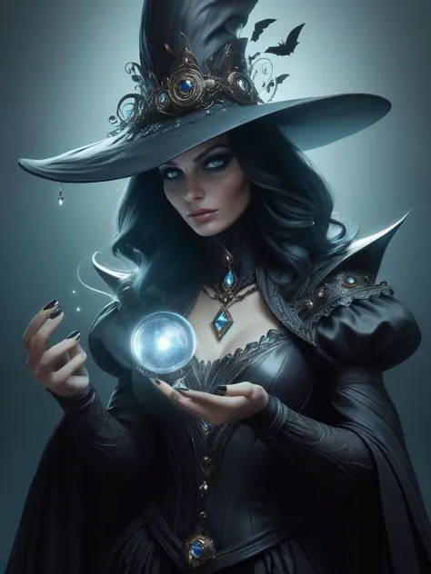 award winning photograph of a witch with mystical powers made of ObsidianJJ in wonderland, magical, whimsical, fantasy art conce...