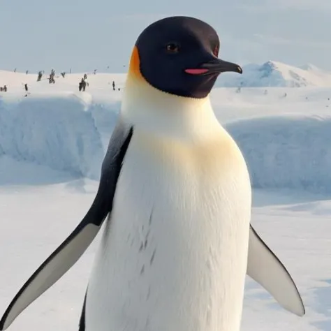 <lora:Gloria:0.7> female emperor penguin,