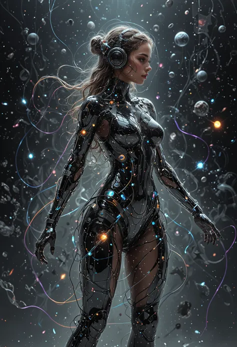 futuristic style fantastic girl in space
 <lora:ArtfullyME_SDXL__v1:0.5> Artme . sleek, modern, ultramodern, high tech, detailed
