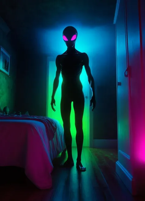 <lora:XL_silhouette:0.8> silhouette of an alien standing in bedroom (scary)  <lora:gloomyXL:0.6> gloomy, volumetric lighting fog...