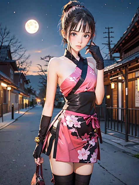 (masterpiece,ultra-detailed,best quality,8K,CG,illustration,shaved:1),(petite girl:1.2),temple,cherry blossom,night,moon,
<lora:...