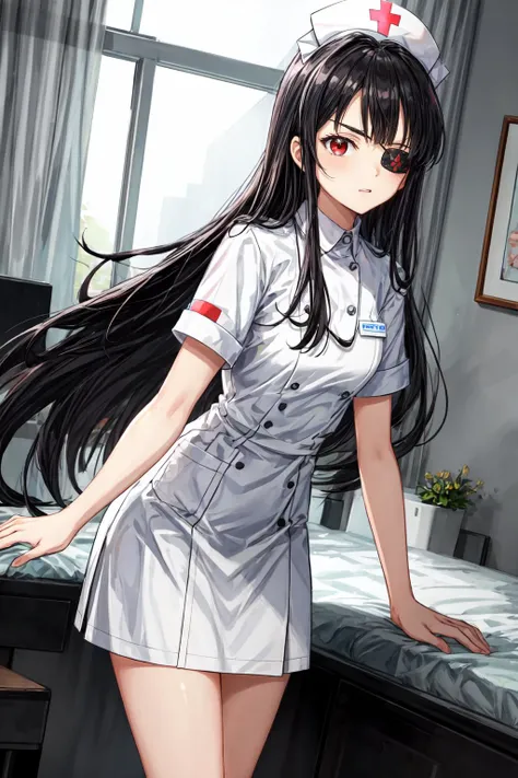 anime girl in a nurse uniform posing for a picture