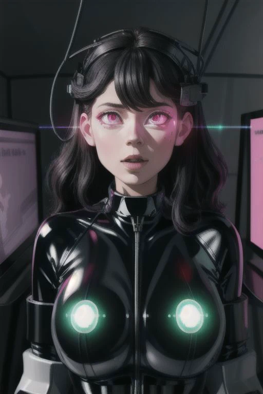 professional detailed photo of (latex office woman) being (brainwashed by glowing screen), Mind Control Eyes, Brainwashed facial expression, (Brainwashing)+++, (Mind Control)+++, (Mind control device),