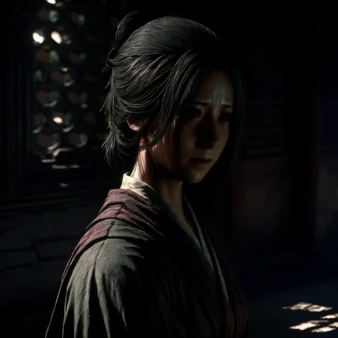 1girl, <lora:emma-v1.5-anyfinal:1.1>, emma \(sekiro\), black hair, sekiro: shadows die twice, high quality, highres, masterpiece...