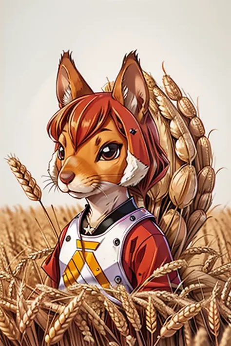 <lora:Lord AK Style - V1-000005:1> lord_ak_style, popart, colorful, retro, solo, squirrel, surrounded by ears of wheat